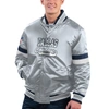 STARTER STARTER SILVER DALLAS COWBOYS HOME GAME SATIN FULL-SNAP VARSITY JACKET