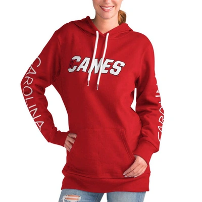 G-III 4HER BY CARL BANKS G-III 4HER BY CARL BANKS RED CAROLINA HURRICANES OVERTIME PULLOVER HOODIE