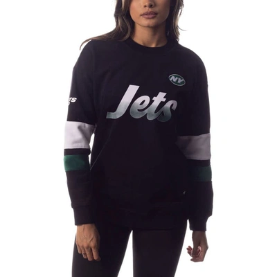 THE WILD COLLECTIVE THE WILD COLLECTIVE BLACK NEW YORK JETS FLEECE PULLOVER SWEATSHIRT