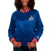 Starter Navy New England Patriots Full Count Satin Full-snap Varsity Jacket In Royal