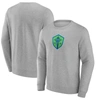 Fanatics Branded  Heather Gray Seattle Sounders Fc  Primary Logo Fleece Sweatshirt In Heather Gray