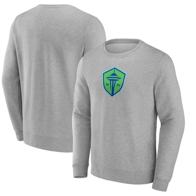 Fanatics Branded  Heather Gray Seattle Sounders Fc  Primary Logo Fleece Sweatshirt