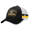 FANATICS FANATICS BRANDED BLACK/WHITE PITTSBURGH PENGUINS FUNDAMENTAL STRIPED TRUCKER ADJUSTABLE HAT