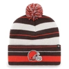 47 '47 BROWN CLEVELAND BROWNS POWERLINE CUFFED KNIT HAT WITH POM
