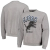 THE WILD COLLECTIVE UNISEX THE WILD COLLECTIVE GRAY DETROIT LIONS DISTRESSED PULLOVER SWEATSHIRT