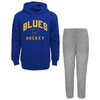 OUTERSTUFF TODDLER BLUE/HEATHER GRAY ST. LOUIS BLUES PLAY BY PLAY PULLOVER HOODIE & PANTS SET