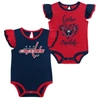 OUTERSTUFF GIRLS INFANT RED/NAVY WASHINGTON CAPITALS TWO-PACK TRAINING BODYSUIT SET