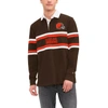 TOMMY HILFIGER TOMMY HILFIGER BROWN CLEVELAND BROWNS CORY VARSITY RUGBY LONG SLEEVE T-SHIRT