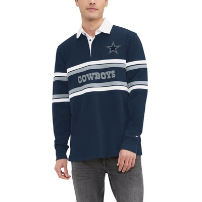 TOMMY HILFIGER TOMMY HILFIGER NAVY DALLAS COWBOYS CORY VARSITY RUGBY LONG SLEEVE T-SHIRT
