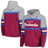 MITCHELL & NESS MITCHELL & NESS BURGUNDY/GRAY COLORADO AVALANCHE HEAD COACH PULLOVER HOODIE