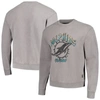 THE WILD COLLECTIVE UNISEX THE WILD COLLECTIVE GRAY MIAMI DOLPHINS DISTRESSED PULLOVER SWEATSHIRT