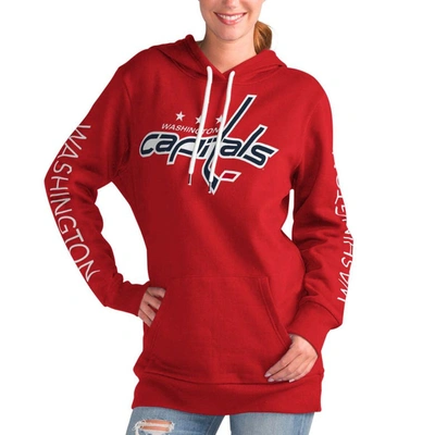 G-III 4HER BY CARL BANKS G-III 4HER BY CARL BANKS RED WASHINGTON CAPITALS OVERTIME PULLOVER HOODIE