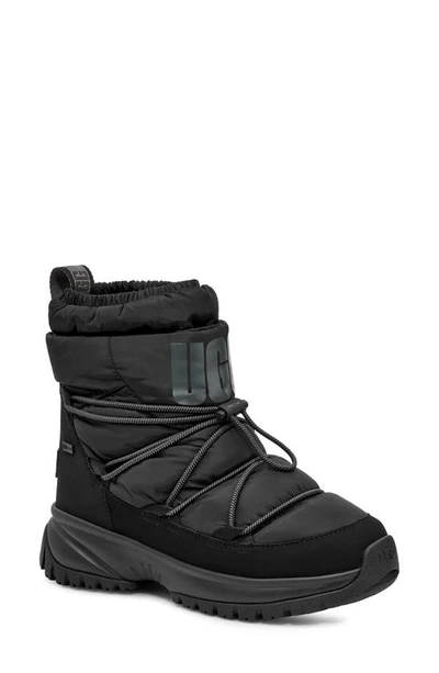 Ugg Padded Logo-print Boots In Black