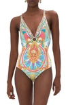 CAMILLA SAIL AWAY WITH ME PLUNGE ONE-PIECE SWIMSUIT