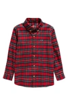 VINEYARD VINES KIDS' CHECK STRETCH COTTON FLANNEL BUTTON-DOWN SHIRT