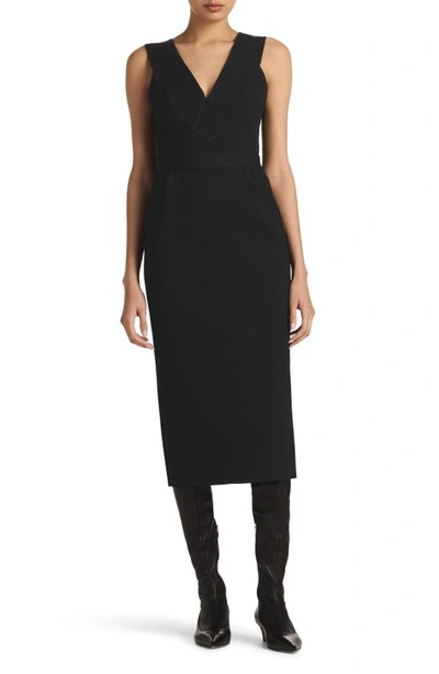 St John Cutout Milano Knit Midi Dress In Black