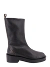 Courrèges Courreges Black Leather Ankle Boots In Black