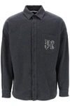 Palm Angels Pa Monogram Overshirt In Grey