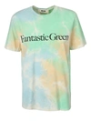 Msgm Fantastic Green Tie Dye Cotton T-shirt In Multi