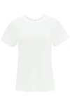 TOTÊME TOTEME MONOGRAM-EMBROIDERED CURVED T-SHIRT