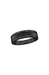 Delmar Black Diamond Band Ring In Black