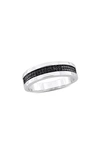 Delmar Black Diamond Band Ring In Black