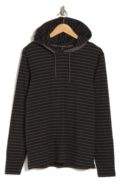 Robert Barakett Helmwood Stripe Cotton Pullover Hoodie In Asphalt