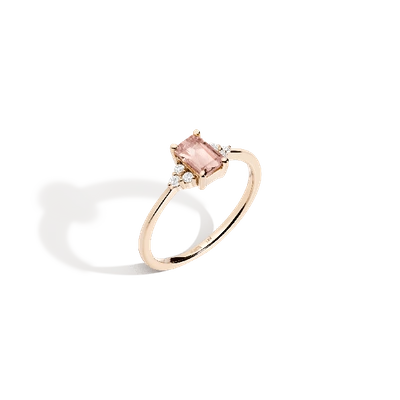 Aurate New York Vintage Emerald Cut Ring (morganite) In Rose