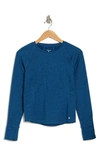Layer 8 Long Sleeve Compression Top In Blue Opal Htr