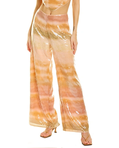 Cult Gaia Kora Silk-blend Pant In Yellow