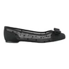 Ferragamo Varina Mesh Leather Ballet Flats In Black