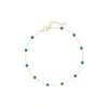 RS PURE BY ROSS-SIMONS EMERALD BEAD STATION ANKLET IN 14KT YELLOW GOLD