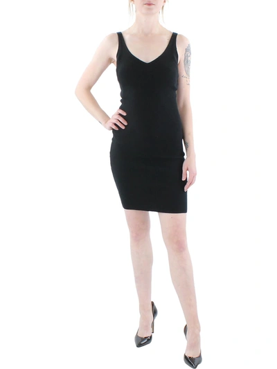 And Now This Womens Knit Ribbed Sheath Dress In Black
