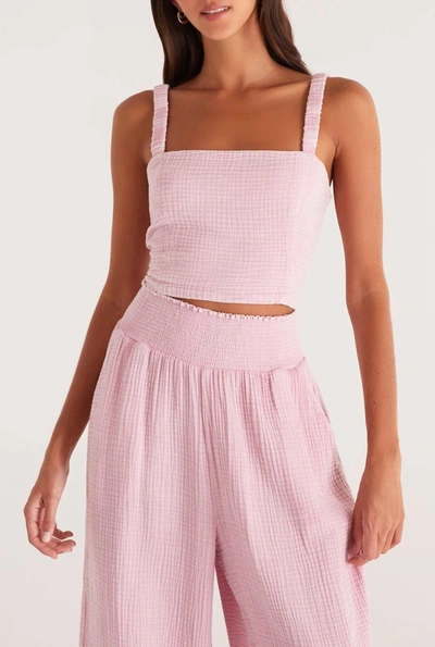 Z Supply Cambria Gauze Top In Pink