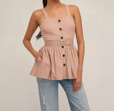 Marissa Webb Brielle Canvas And Tulle Vest In Sandshell In Pink