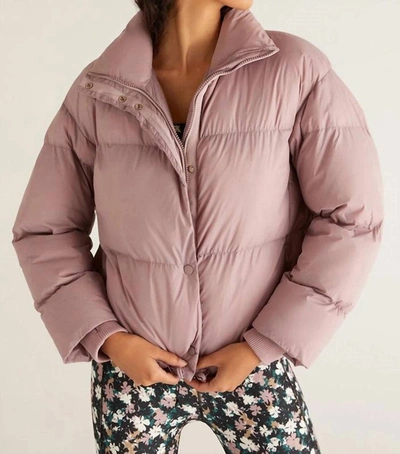 Z Supply Parker Puffer Jacket In Lilac In Blue