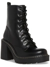 Madden Girl Lion Womens Faux Leather Zipper Combat & Lace-up Boots In Black