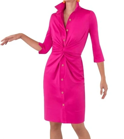 Gretchen Scott Twist & Shout Dress In Solid Pink