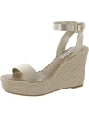 STEVE MADDEN UPSTAGE WOMENS LEATHER BUCKLE WEDGE SANDALS