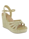 MIA ASHLEE WOMENS STRAPPY KNOT-FRONT WEDGE SANDALS