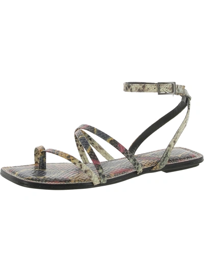 27 Edit Zaley Womens Leather Strappy Slingback Sandals In Grey