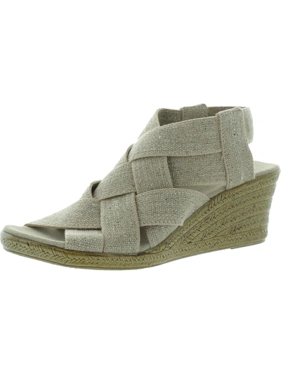 Charleston Shoe Co. Womens Embossed Caged Wedge Sandals In Green