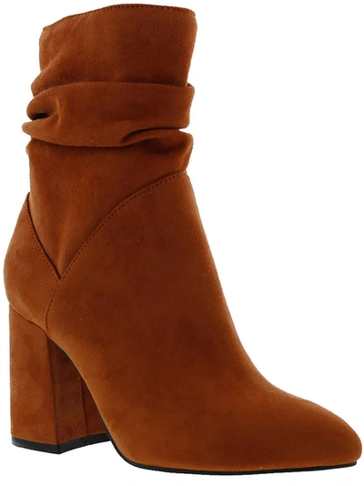 Bellini Womens Faux Suede Slouchy Ankle Boots In Brown