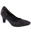 ROS HOMMERSON KITTY DRESS SHOE - WIDE WIDTH IN BLACK GLITTER STRETCH FABRIC