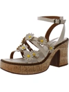 LUCKY BRAND TAIZA 2 WOMENS LEATHER FLORAL SLINGBACK SANDALS