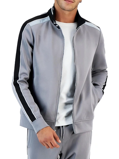 Inc Mens Fitness Performance Track Jacket In Grey