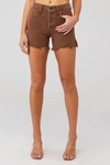 FREE PEOPLE MAKAI CUT OFF SHORTS IN WASHED CHOCOLATE