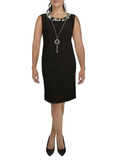 R & M Richards Womens Knit Sleeveless Sheath Dress In Black