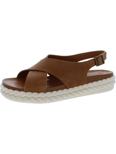 Lucky Brand Laythan Womens Leather Buckle Platform Sandals In Brown
