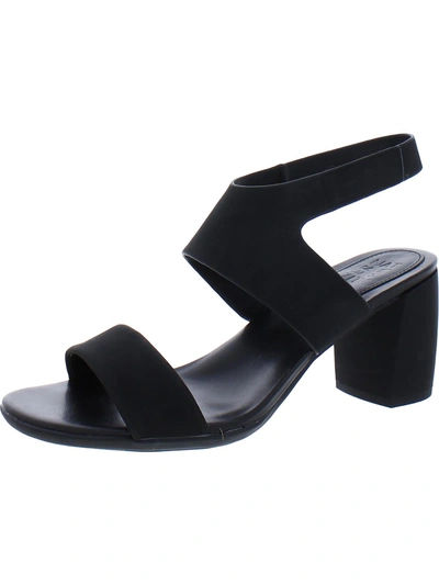 Naturalizer Trace Ankle Womens Faux Leather Block Heel Ankle Strap In Black